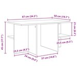 vidaXL Table basse Chêne artisanal 87 x 50 x 45 cm Bois d’ingénierie