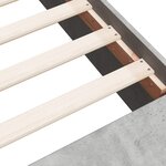 vidaXL Cadre de lit gris béton 135x190 cm bois d'ingénierie