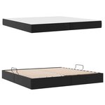 vidaXL Lit avec rangement et matelas avec matelas Noir 200 x 200 cm