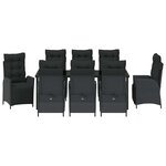 vidaXL Ensemble de salle à manger pour jardin 9 Pièces Noir polyrotin