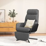 vidaXL Chaise de relaxation avec repose-pied Gris clair Tissu