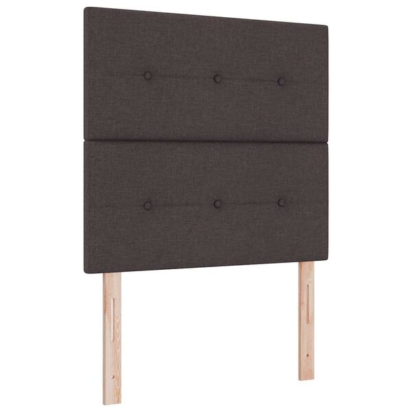 vidaXL Lit à ressorts avec tête de lit Marron foncé 120 x 200 cm tissu