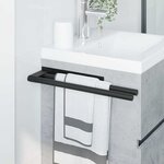 vidaXL Porte-serviettes Noir 40 x 9 x 4 cm Acier inoxydable