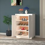 vidaXL Armoire à chaussures Blanc 60x35x80 cm Bois de pin massif