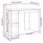 vidaXL Bureau chêne marron 103 5x56 5x94 cm bois d'ingénierie