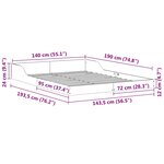 vidaXL Cadre de lit Marron 140 x 190 cm Bois massif en pin