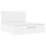 VidaXL Cadre de lit ottoman avec matelas blanc 200x200 cm similicuir