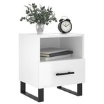 vidaXL Tables de chevet 2 Pièces blanc brillant 40x35x47 5 cm