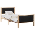 vidaXL Cadre de lit avec tête de lit Noir 90 x 190 cm tissu