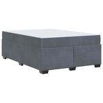 vidaXL Cadre de lit avec matelas Gris foncé 160 x 200 cm Velours
