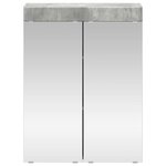 vidaXL Amoire de salle de bain avec miroir avec porte TULUM Gris béton