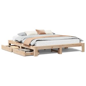 vidaXL Cadre de lit sans matelas 200x200 cm bois massif de pin