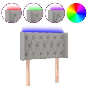 vidaXL Tête de lit à LED Gris clair 83x16x78/88 cm Tissu