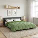vidaXL Duvet d'été simple Matelassé Vert 200 x 220 cm Microfibre