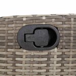vidaXL Chaise inclinable de jardin avec coussins gris résine tressée