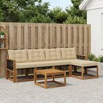 vidaXL Ensemble de canapés d'extérieur 6 pc Naturel et Beige