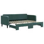vidaXL Lit de jour avec lit gigogne vert foncé 90x200 cm velours