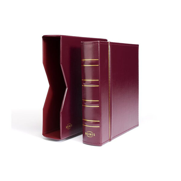 Album Numis Leuchtturm pour 143 monnaies de collection. Couleur - Bordeaux
