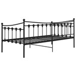 vidaXL Cadre de canapé-lit Noir Métal 90x200 cm