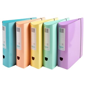 Classeur À Levier Aquarel Prem'touch - Dos Arrondi 80mm - A4 - Couleurs Assorties - Couleurs Assorties - X 6 - Exacompta