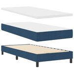 vidaXL Lit à ressorts avec tête de lit Bleu 200 x 100 cm tissu
