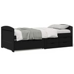 vidaXL Lit de jour avec 5 tiroirs sans matelas IRUN noir 90x200 cm