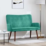 vidaXL Sofa 2 places Turquoise 115 x 61 x 87 cm Velours (V)