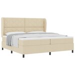vidaXL Lit à ressorts avec matelas Crème 200 x 200 cm tissu