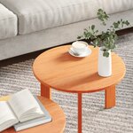 vidaXL Table basse 2 Pièces Marron cire 47 5 x 47 5 x 27 cm