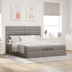 VidaXL Cadre de lit ottoman avec matelas taupe 200x200cm tissu