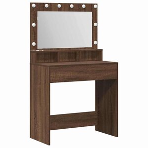 vidaXL Table de Toilette avec étagère Chêne brun 75 5 x 41 x 135 cm
