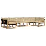 vidaXL Ensemble de canapés d'extérieur 7 Pièces Blanc et Beige