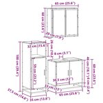 vidaXL Ensemble de meubles de salle de bain 3 Pièces Sonoma gris