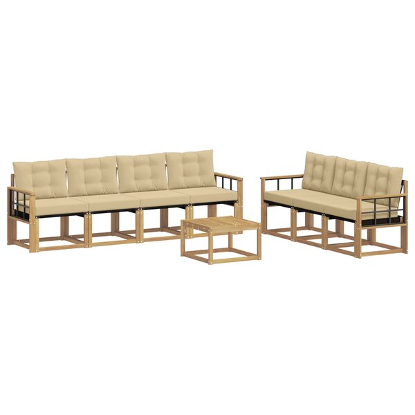 vidaXL Ensemble de canapés d'extérieur 8 pc Blanc et Beige