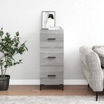 vidaXL Buffet Sonoma gris 34 5x34x90 cm Bois d'ingénierie