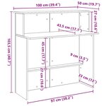 vidaXL Bureau de réception noir 100x50x103 5 cm bois d'ingénierie