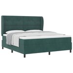 vidaXL Lit à ressorts avec matelas Vert foncé 200 x 180 cm Polyester
