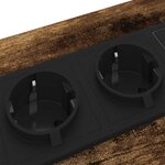 vidaXL Table de nuit avec station de chargement avec tiroir Chêne fumé