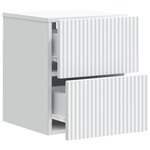 vidaXL Cabinet de chevet mural 2 Pièces Blanc 33 x 34 5 x 40 cm
