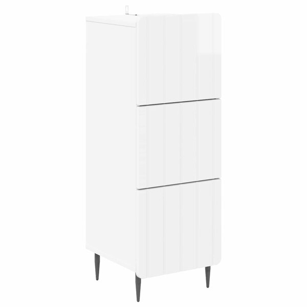 vidaXL Armoire à tiroirs Blanc brillant 33 x 34 5 x 92 cm