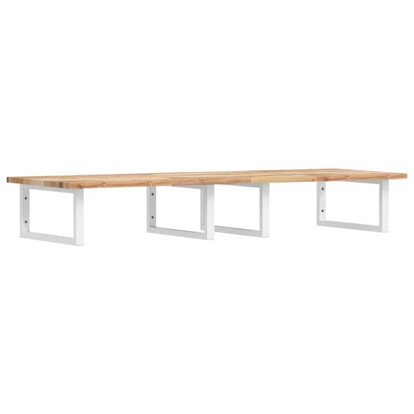vidaXL Étagère de vasque murale acier et bois massif d'acacia
