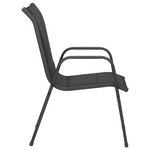 vidaXL Chaises de jardin lot de 6 Acier et textilène Noir
