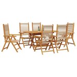 vidaXL Ensemble de salle à manger pour jardin 7 Pièces Beige