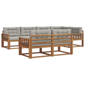 vidaXL Ensemble de canapés d'extérieur 8 pc Naturel et gris clair