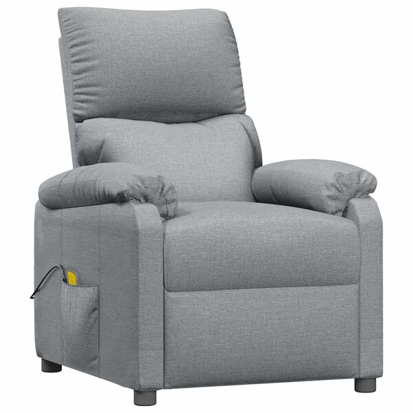 vidaXL Fauteuil de massage Gris clair Tissu