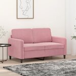vidaXL Canapé à 2 places Rose 120 cm Velours