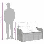 vidaXL Canapé de jardin avec coussin Noir 121 x 62 x 69cm polyrotin