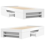 vidaXL Cadre de lit blanc 90x200 cm bois d'ingénierie