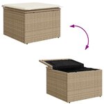 vidaXL Ensemble de canapé de jardin 9 Pièces Beige et blanc