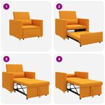 vidaXL Canapé-lit escamotable simple Jaune foncé 90 x 165 x 87 cm